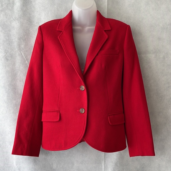 Vintage The Village Wool Flannel Schoolboy Blazer Size 8 - Picture 1 of 6